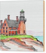 Block Island South Lighthouse Wood Print