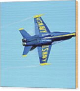 Blue Angels With Wing Vapor Wood Print