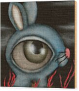 Blue Bunny Wood Print