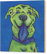 Blue Dog Wood Print