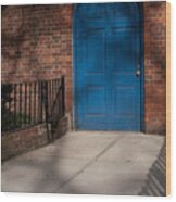 Blue Door Wood Print