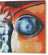 Blue Eye Of An Orange Alien Wood Print