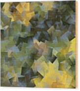 Sunflower Fields Abstract Squares Part 3 Wood Print