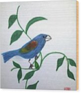 Blue Grosbeak Wood Print