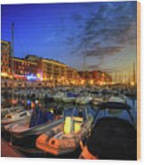 Blue Hour At Port Nice 1.0 Wood Print