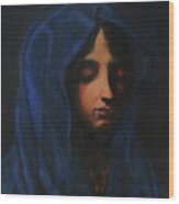 Blue Madonna Wood Print