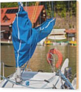 Blue Mast Covering Sheath Foreground Wood Print