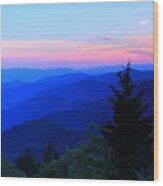 Blue Ridge Mountain Sunset Wood Print