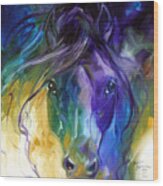 Blue Roan Abstract Wood Print