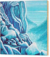 Blue Rocks Wood Print