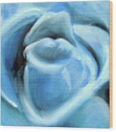 Blue Rose Wood Print