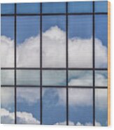 Blue Sky Grid Background Wood Print