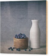 Blueberries And Cream Wood Print