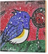 Bluebird Of The Season Wood Print
