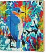 Bluebird Pop Art Wood Print