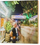 Blur Of Action In Alacati Wood Print