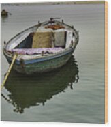 Boat At Ganges Wood Print