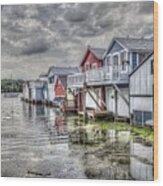 Boat Houses In The Finger Lakes Wood Print