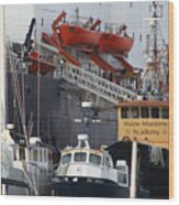 Boats Of Maine Maritime Academy Wood Print