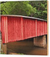 Bob White Bridge In Red Wood Print