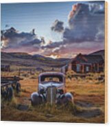 Bodie's 1937 Chevy At Sunset Wood Print