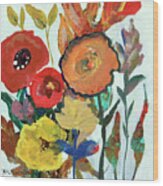 Bold Brilliant Blooms Wood Print