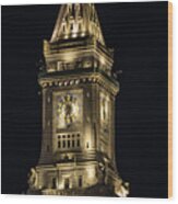 Boston Custom House Tower Wood Print