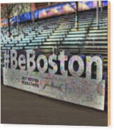 Boston Marathon Sign Wood Print
