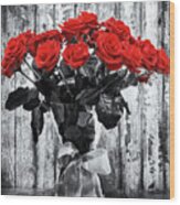 Bouquet Of Roses Wood Print