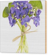 Bouquet Of Violets 2 Wood Print