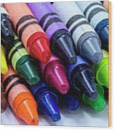 Box Of Colorful Crayons Wood Print