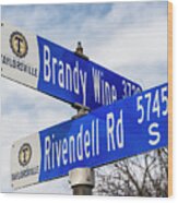 Brandywine And Rivendell Street Signs Wood Print