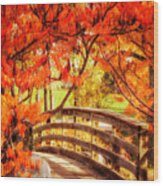 Bridge Of Fall Wood Print