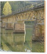 Bridge Over Watauga River On Wilbur Dam Rd Wood Print