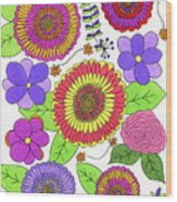 Bright And Cheery Flowers Wood Print