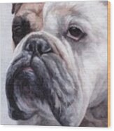 British Bulldog Painting Wood Print