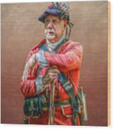 British Highlander Soldier Portrait Wood Print