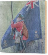 British Soldier And Flag Bushy Run Wood Print