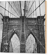 Brooklyn Bridge Mood Wood Print