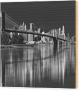 Brooklyn Bridge Reflection Wood Print