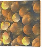 Brown Gold Planets Wood Print