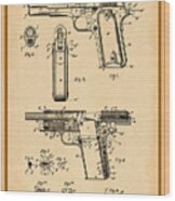 Browning Pistol Patent Wood Print