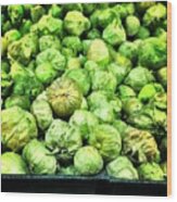 Brussels Sprouts Wood Print