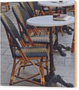 Budapest Cafe Chairs Wood Print