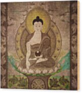 Buddha Thangka Silver Wood Print