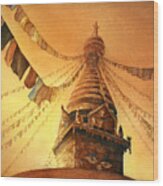 Buddhist Stupa- Nepal Wood Print