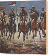 Bugler And The Guidon Wood Print