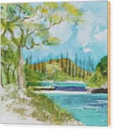 Bugny Trees At Kanumera Bay, Ile Des Pins Wood Print