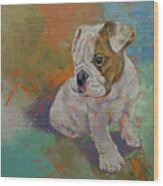 Bulldog Puppy Wood Print