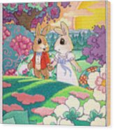 Bunny Love Wood Print